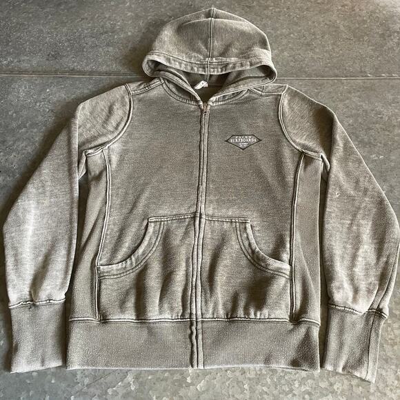 Jacks Surfboards California Green Hoodie Sweatshirt Small Full Zip Distressed - Picture 1 of 12